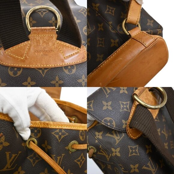 LOUIS VUITTON Montsouris GM Backpack Bag Monogram Leather Brown M51135 77FB766 main image 14